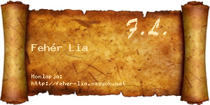 Fehér Lia névjegykártya