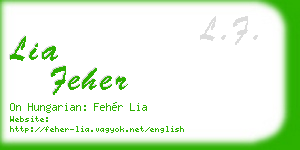 lia feher business card